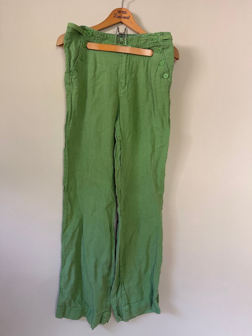 EUC Sundance oaklee bright green linen pants size 8